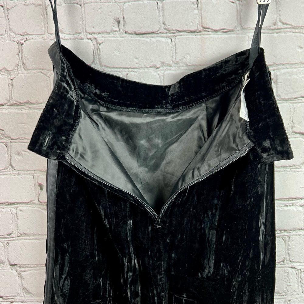 Vintage 80s Morgan TaylorCrushed Velvet Tuxedo Striped Pencil Skirt - Picture 7 of 10